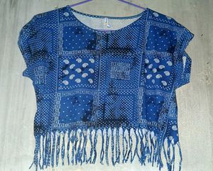 Blue Bandana Print Top