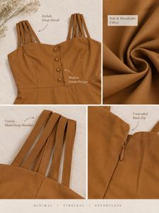 🤎Caramel Brown Strappy Maxi Dress
