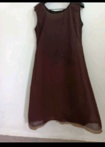 Elegant Brown Lace Kurta