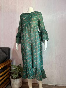 Floral Green Korean Dress