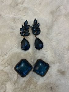 Blue Stone Earring Set - combo