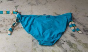 Blue Bikini Bottom with Tie Sides