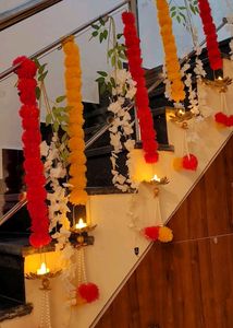Marigold With Urli Diyas
