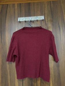 Maroon Ribbed Top