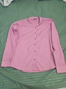 Pink Collared Button-Up Shirt