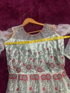 Elegant Mint Green Embellished Anarkali