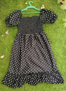 Black Polka Dot Flare Dress