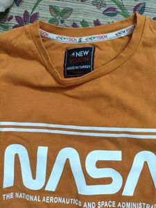 Orange T Shirt Printed NASA