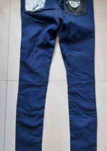 NAVY BLUE JEGGINGS with hand-painted back pockets