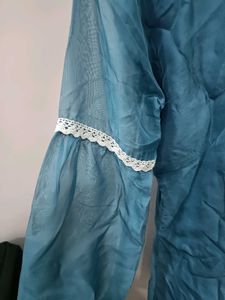 Blue Floral Embroidered co-ord Set for women