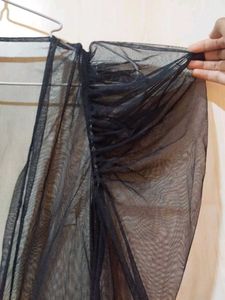 Black Sheer Puff Sleeve Top (Jacket)