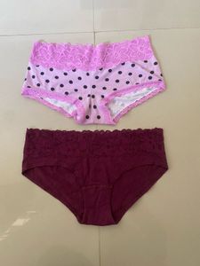 Lace Trimmed Polka Dot & Solid Briefs