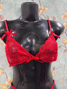 Red Lace Lingerie Set 🍒♥️
