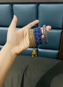 Set of Ethnic Bangles with Jhumka, bangle combo fo