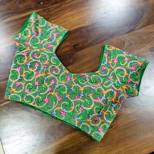 FLORAL GREEN PRINTED BLOUSE