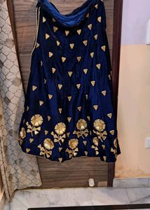 Designer Velvet Royal Blue Lehenga