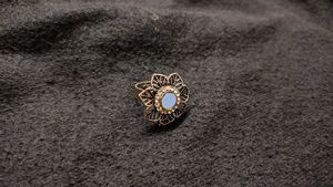 Silver Oxidised Adjustable Flower Mirror Ring