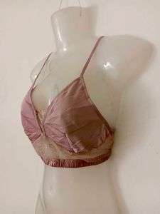 Lace Trimmed Pink Bralette