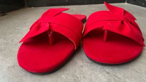Red Bow Slip-On flats