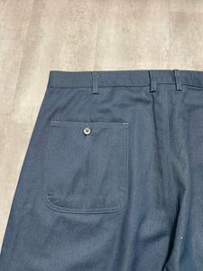 Men's Blue Pleated Casual Pants