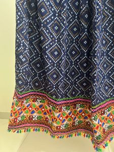 Bohemian Navratri Traditional Print Tassel Skirt
