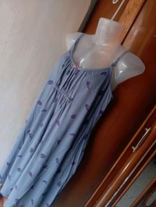 Blue Leaf Print Nightgown