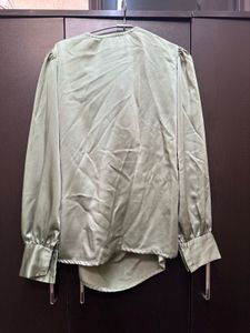 Elegant Satin Cowl Neck Blouse