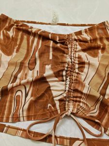 brown micro mini skirt