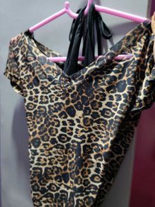 Leopard Print Mesh Top