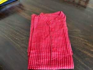 Red Striped Kurta