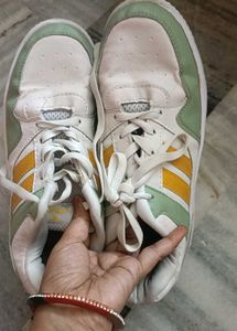 Stylish White & Green Sneakers