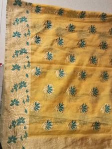 Yellow Embroidered Saree