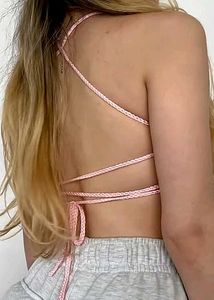 Pink Crochet beach Crop Top