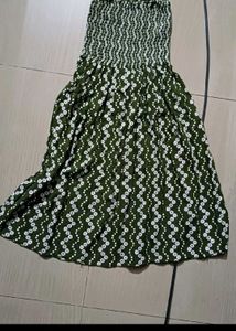 Green &amp; White Smocked Sundress