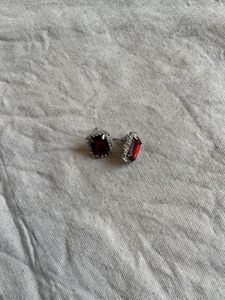 Red Gemstone Stud Earrings