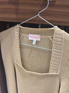 Byblos Ribbed Square Neck Top