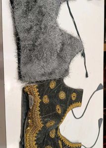 Embellished Grey Blouse Set 2