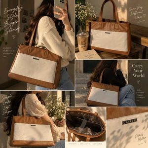 Caprese Chic Two-Tone Tote Bag