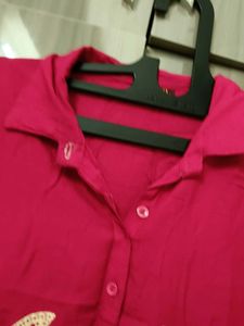Pink Palm Tree Print Shirt