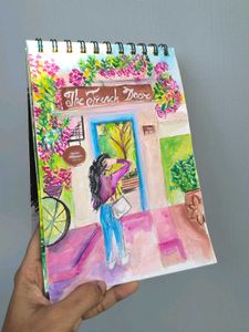 Artistic French Door Scene Painting