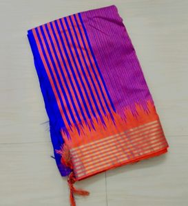 Beautiful blue 💙 And Orange 🧡 Saree