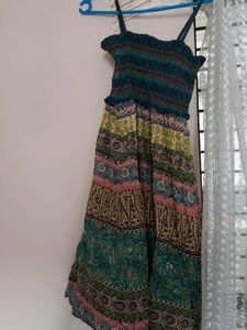 Pretty Frock Multicolor Cotton Used Like New