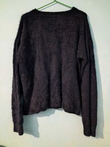 Cozy V-Neck Fuzzy Sweater