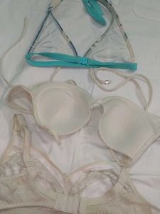 Combo  of 3 Bras - Bikini Top &amp; Two White Bra