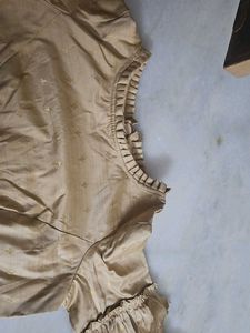 Golden Blouse with Ruffle Sleeves