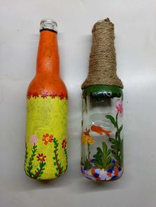 Hand-Painted Bottle Planters diy myself pack of 2