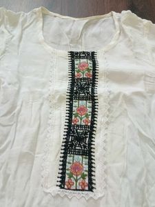 Embroidered White Kurta Set with Dupatta