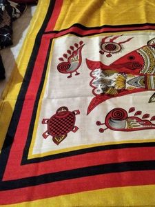 Elegant Yellow Saree with Red &amp; Black Border
