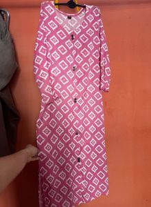 Vibrant Pink Printed Kurta