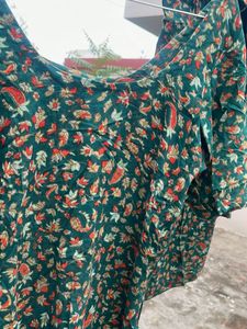 Green Floral Kurta Set